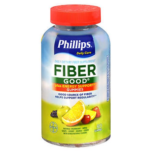 Phillips' Fiber Good Plus Energy Support Gummies Assorted Flavors 80 Each By Phillips