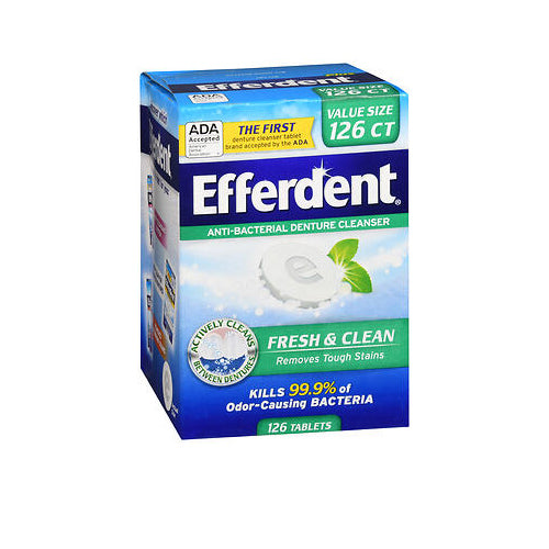 Efferdent, Efferdent Fresh & Clean Anti-Bacterial Denture, 126 Tabs