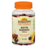 Sundown Naturals, Sundown Naturals Biotin Gummies, 1000 mcg, Grape, Orange and Cherry, 130 Each