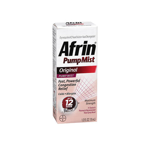 Afrin, Afrin Original Nasal Decongestant Pump Mist, 0.5 Oz