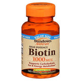 Sundown Naturals, Sundown Naturals Biotin Tablets, 1000 mcg, 120 Tablets