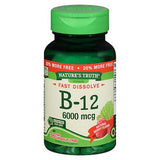 Nature's Truth, Nature's Truth Sublingual B-12 Fast Dissolve Tabs Natural Berry Flavor, 6000 mcg, 36 Tabs