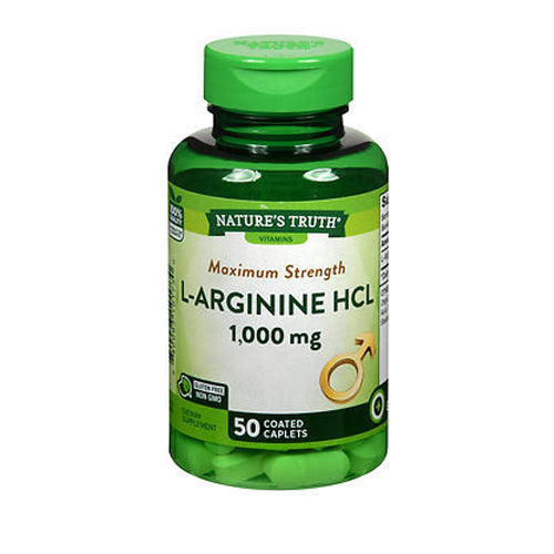 Nature's Truth, Nature's Truth Maximum Strength L-Arginine HCL Coated Caplets, 1000 Mg, 50 Tabs