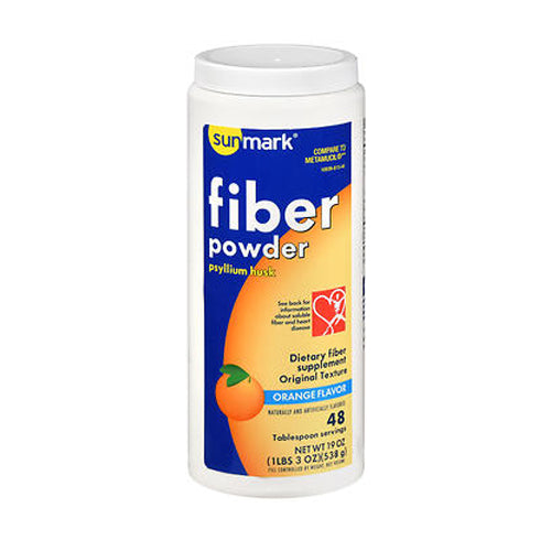 Sunmark, Sunmark Fiber Powder With Psyllium Husk Orange Flavor, 19 Oz