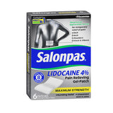 Salonpas, Salonpas Lidocaine Pain Relieving Gel-Patches Maximum Strength, 6 Each