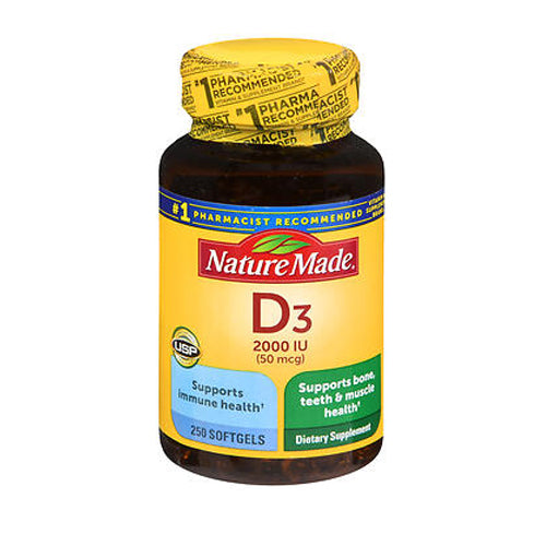 Nature Made, Nature Made Vitamin D3 Softgels, 2000 IU, 250 Caps