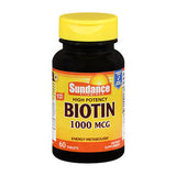 Sundance, Sundance High Potency Biotin Tablets, 1000 mcg, 60 Tabs