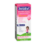 Benadryl, Benadryl Children's Dye-Free Allergy Liquid Bubble Gum Flavored, 4 Oz