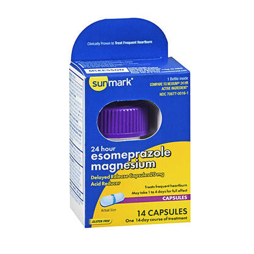 Sunmark 24 Hour Esomeprazole Magnesium Acid Reducer 14 Caps By Sunmark