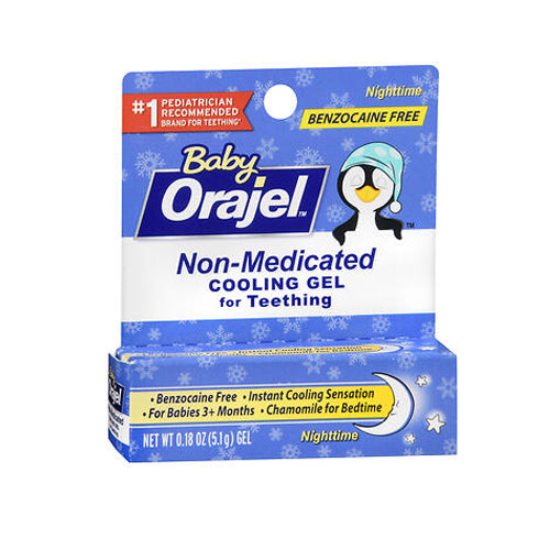 Baby Orajel Non-Medicated Cooling Gel for Teething Nighttime 0.18 Oz By Baby Orajel