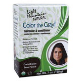 Light Mountain, Color The Gray, Natural Hair Color & Conditioner, Brown-Dark 7 Oz