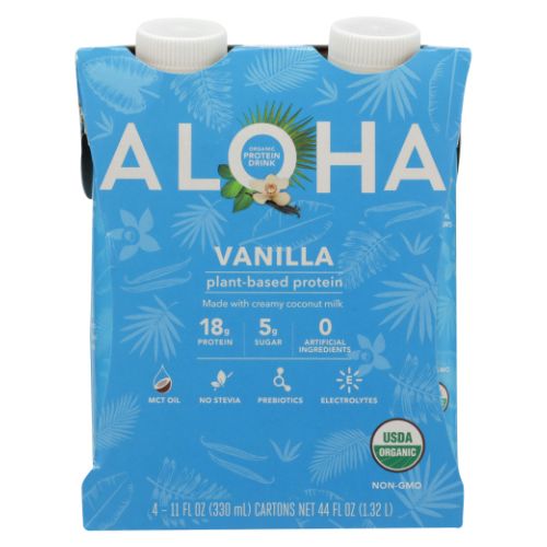 Organic Protein Drink Vanilla 4 Packets By Aloha Bay