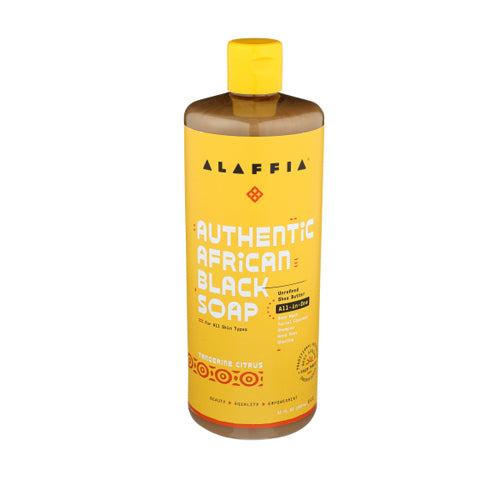 Authentic African Black Soap Tangerine Citrus 32 Oz By Alaffia