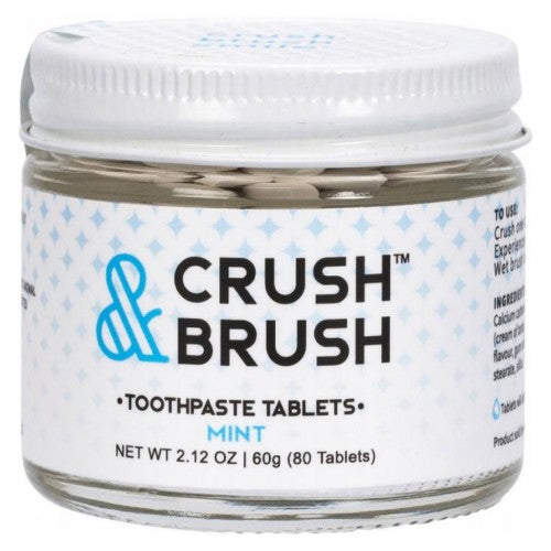 Toothpaste Tablet Jar Mint 2.12 Oz by Crush & Brush