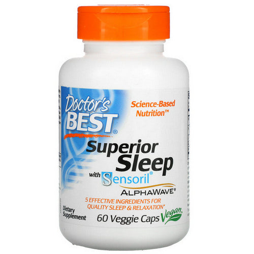 Doctors Best, Superior Sleep with Sensoril AlphaWave, 60 Veggi Caps