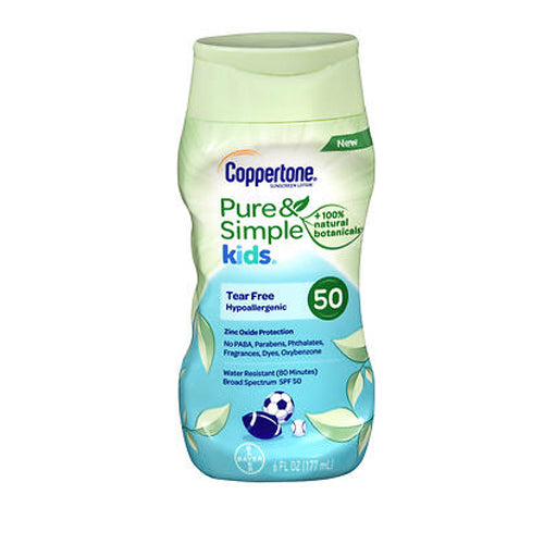 Coppertone Pure & Simple Kids Sunscreen Lotion SPF 50 6 Oz By Coppertone