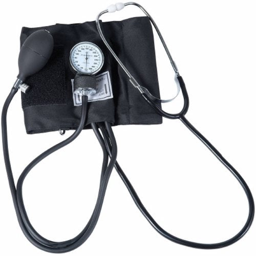 Aneroid Sphygmomanometer with Cuff and Stethoscope At Home Blood Pressue Kit Adult Size Nylon Single 1 Each By Omron