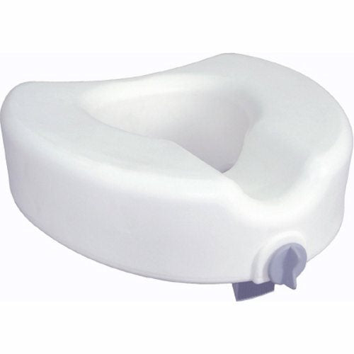 Raised Toilet Seat Premium 4-1/2 Inch Height White 300 lbs. Weight Capacity Count of 1 By Drive Medical