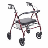 Bariatric 4 Wheel Rollator drive Go-Lite Red Steel Frame Count of 1 By Drive Medical