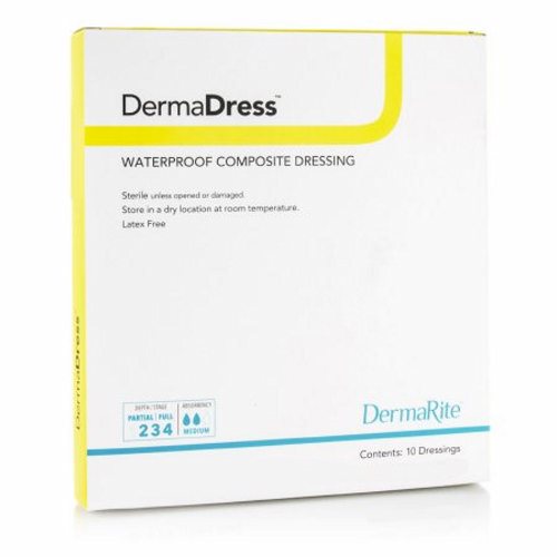 DermaRite, Composite Dressing Waterproof DermaDress 4 X 10 Inch Sterile, Count of 10