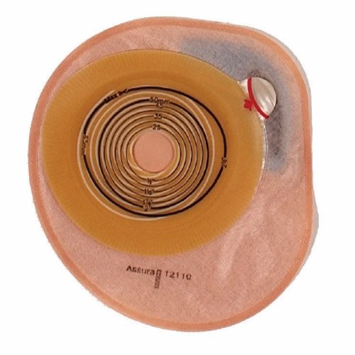 Ostomy Pouch Assura  One-Piece System 7 Inch Length, Midi 30 mm Stoma Closed End Flat, Pre-Cut Opaque 1 Each By Coloplast