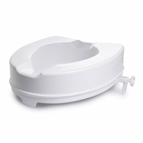 McKesson, Raised Toilet Seat McKesson 4 Inch Height White 400 lbs. Weight Capacity, Count of 1