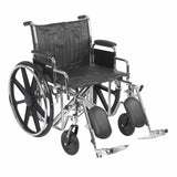 Wheelchair McKesson Dual Axle Desk Length Arm Padded, Removable Arm Style Composite Wheel Black 22 I Chrome frame / black upholstery 1 Each by McKesson