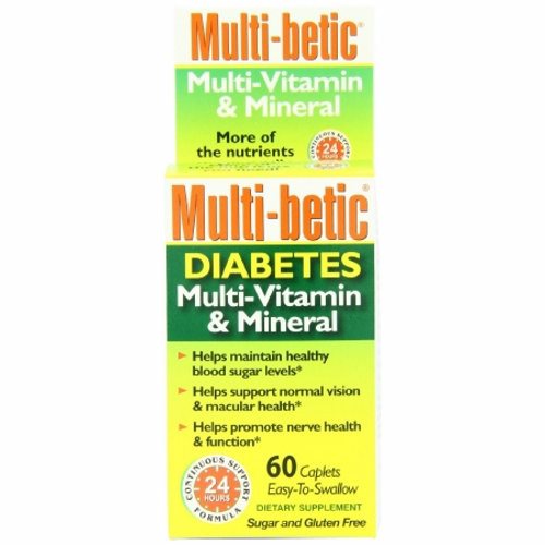 Diabetic Multivitamin Supplement Multi-betic  Alpha Lipoic Acid / Multivitamin / Chromium / Selenium 60 Caplets By Multi-Betic