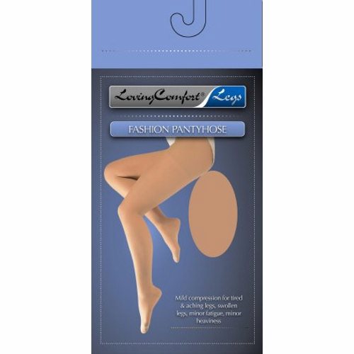 Compression Pantyhose Loving Comfort  Waist High Tall Beige Closed Toe Beige 1 Pair By Loving Comfort