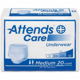 Unisex Adult Absorbent Underwear Attends  Care Pull On with Tear Away Seams Medium Disposable Modera Case of 100 by Attends