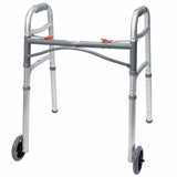 Folding Walker Adjustable Height McKesson Aluminum Frame 350 lbs. Weight Capacity 25 to 32-1/4 Inch  Case of 4 by McKesson