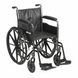 Wheelchair McKesson Padded Arm Style Composite Wheel Black 18 Inch Seat Width 300 lbs. Weight Capaci Black frame / black upholstery 1 Each by McKesson