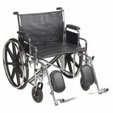 Wheelchair McKesson Dual Axle Desk Length Arm Padded, Removable Arm Style Composite Wheel Black 24 I Silver frame / black upholstery 1 Each by McKesson