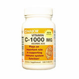 Vitamin C Supplement Major  Ascorbic Acid 1000 mg Strength Tablet 100 per Bottle 100 Tabs By Major Pharmaceuticals