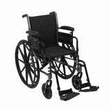 Lightweight Wheelchair McKesson Dual Axle Desk Length Arm Flip Back, Padded, Removable Arm Style Mag Black frame / black upholstery 1 Each by McKesson
