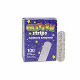 Dukal, Adhesive Strip Glitter Stat Strip  3/4 X 3 Inch Plastic Rectangle Kid Design (Glitter Stars and Stri, Count of 100