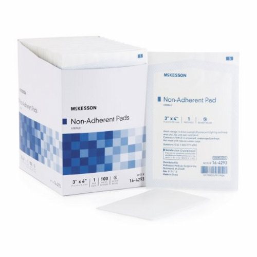 McKesson, Non-Adherent Dressing McKesson Nylon / Polyester Blend 3 X 4 Inch Sterile, Count of 100