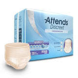 Female Adult Absorbent Underwear Attends  Discreet Pull On with Tear Away Seams Medium Disposable He Count of 80 by Attends