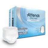 Male Adult Absorbent Underwear Attends  Discreet Pull On with Tear Away Seams Small / Medium Disposa Count of 80 by Attends