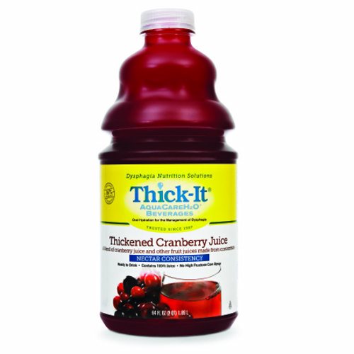 Thickened Beverage Thick-It  AquaCareH2O  64 oz. Container Bottle Cranberry Flavor Ready to Use Nect Count of 4 By Thick-It