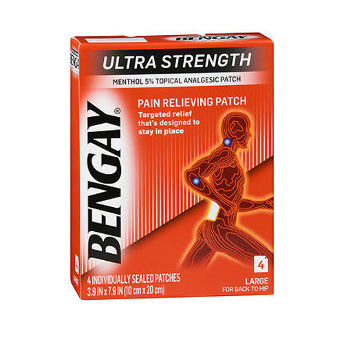 Bengay, Topical Pain Relief Bengay Ultra Strength 5% Strength Menthol Patch 4, Count of 1