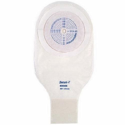 Genairex, Ostomy Pouch Securi-T One-Piece System 12 Inch Length 1/2 to 2-1/2 Inch Stoma Drainable Trim To Fit, Count of 10