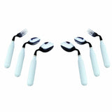 Fork Comfort Grip Left Handed White  Count of 1 By Fabrication Enterprises
