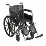 Wheelchair McKesson Composite Wheel Black 18 Inch Seat Width 300 lbs. Weight Capacity Silver frame / black upholstery 1 Each by McKesson