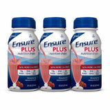 Oral Supplement Ensure  Plus Strawberry Flavor 8 oz. Container Bottle Ready to Use Count of 24 by Abbott Nutrition