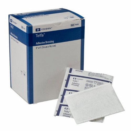 Adhesive Dressing Telfa 3 X 4 Inch Film / Cotton Rectangle White Sterile Count of 1 by Cardinal
