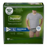 Kimberly Clark, Male Adult Absorbent Underwear Depend  FIT-FLEX  Pull On with Tear Away Seams Large Disposable Heavy, Count of 34