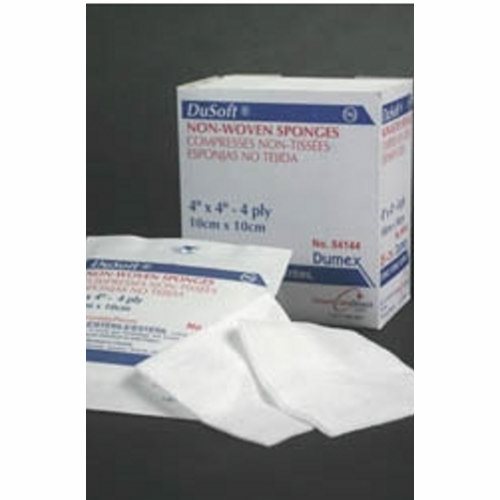 NonWoven Sponge Dusoft Polyester / Rayon 4-Ply 3 X 3 Inch Square Sterile 50 Count By Derma e