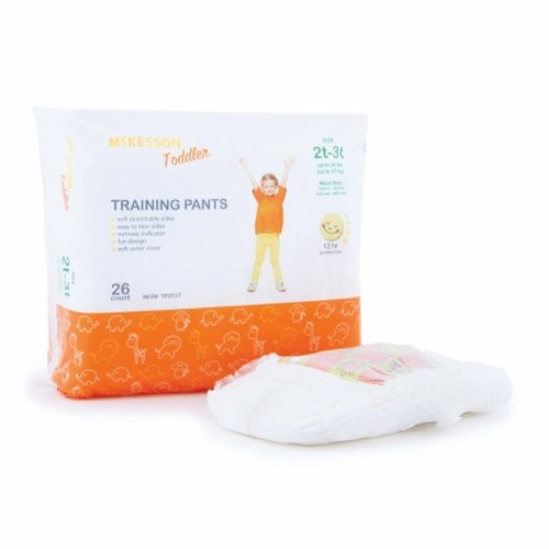 McKesson, Unisex Toddler Training Pants McKesson Pull On with Tear Away Seams 2T to 3T Disposable Heavy Absorb, Count of 1