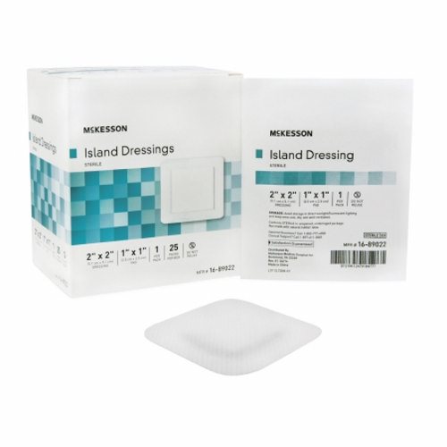 McKesson, Adhesive Dressing McKesson 2 X 2 Inch Polypropylene / Rayon Square White Sterile, Count of 25